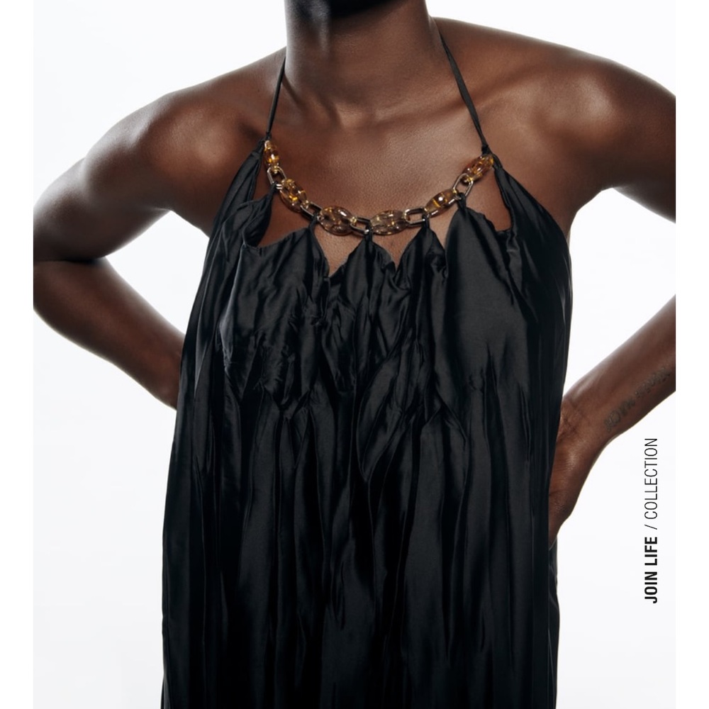 Zara wrinkle look maxi dress